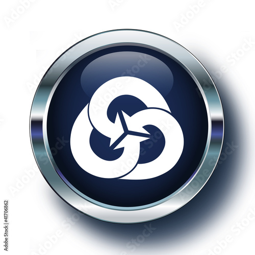 Geri dönüşüm logosu mavi ikonda