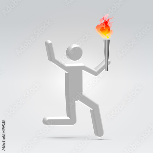 Running with fire torch