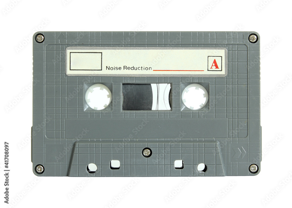 cassette tape isolated on white with clipping path