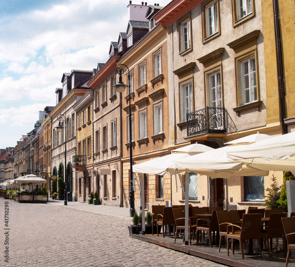 Obraz premium ulica starego miasta, Warszawa, Polska