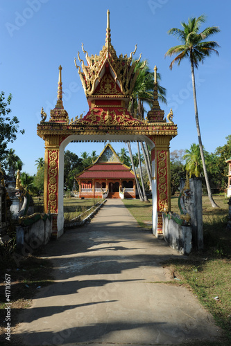 La pagoda di Wat Khon Tai sull'isola di Don Khon, Laos