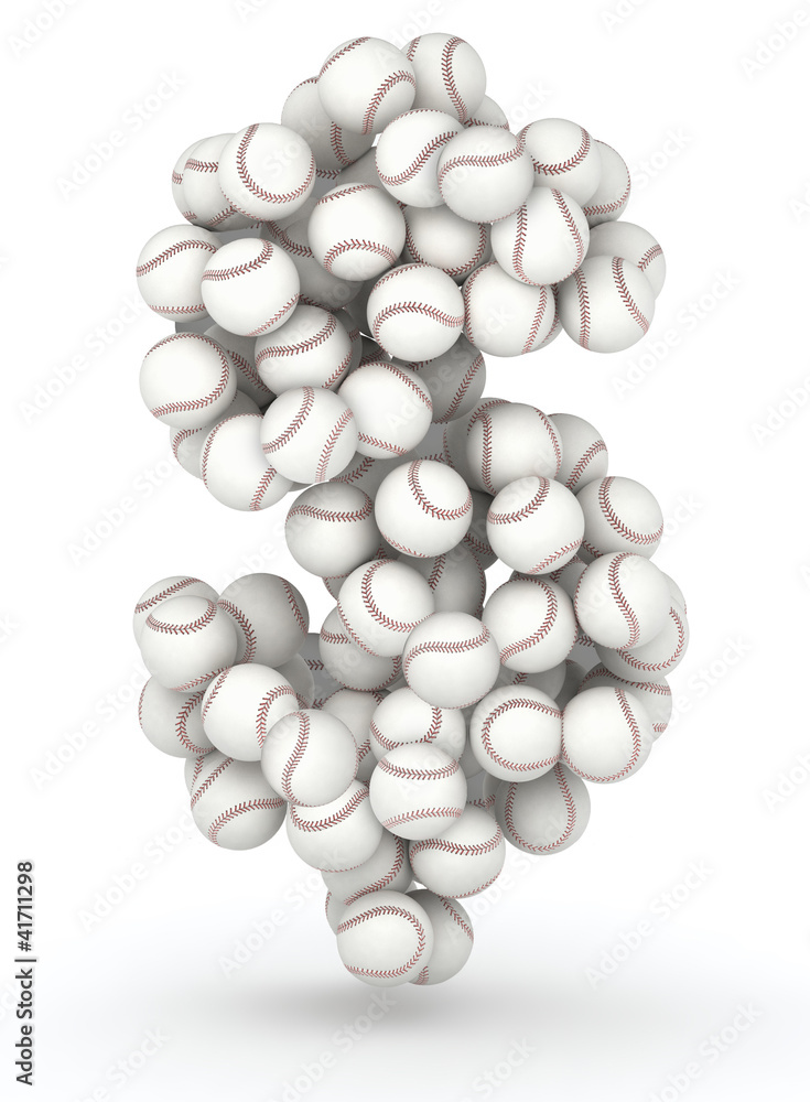Dollar sign , baseball balls font
