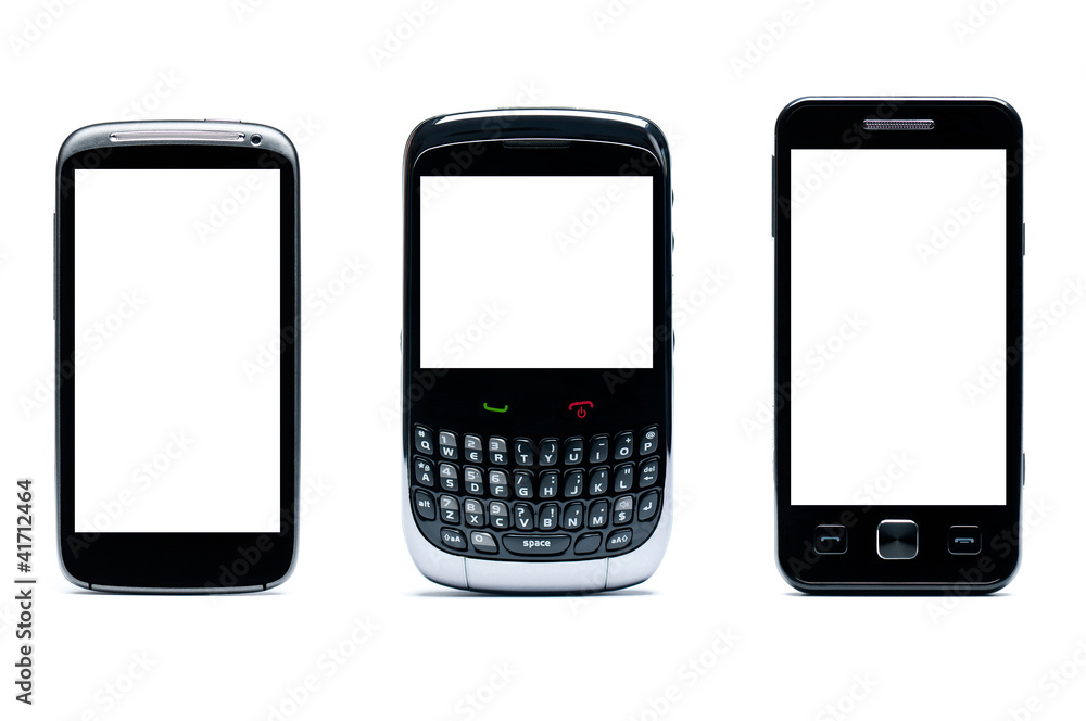 Three Classic Mobile phone on a white background Three Classic Mobile phone on a white background