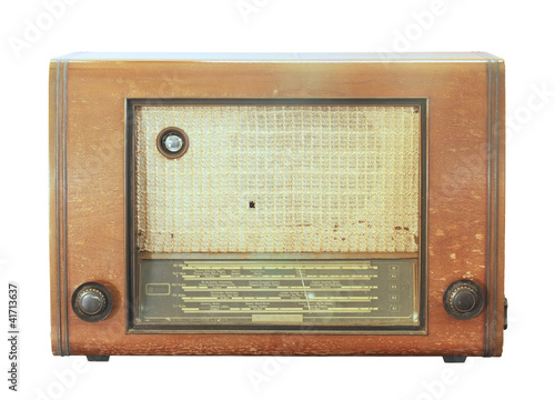 Retro radio isolated on white background