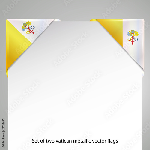 vatican state metallic looking flag corner, set