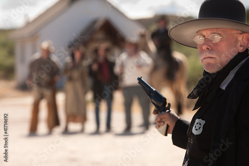 Canvas Print Outgunned Sheriff at Showdown