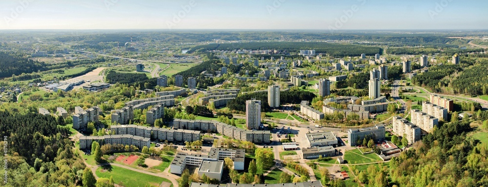 Vilnius Lazdynai district view from bird flight