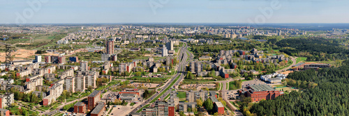 Morning in the Vilnius city - aerial view