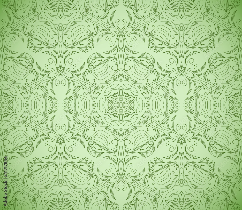 Fototapeta premium Seamless wallpaper with floral ornament