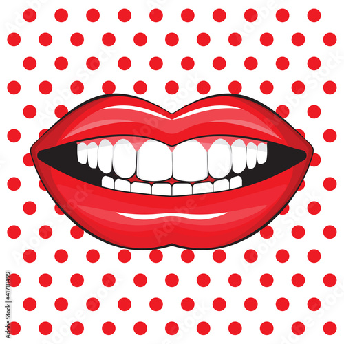 glossy female lips pop art