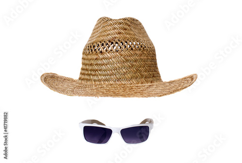 Straw hat and sun Glasses