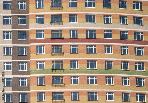 City residential building front view closeup