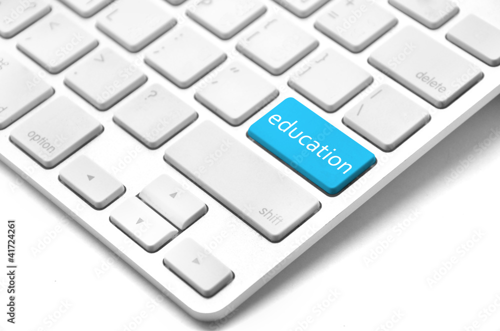 E-learning concept - keyboard with education button E-learning concept - keyboard with education button