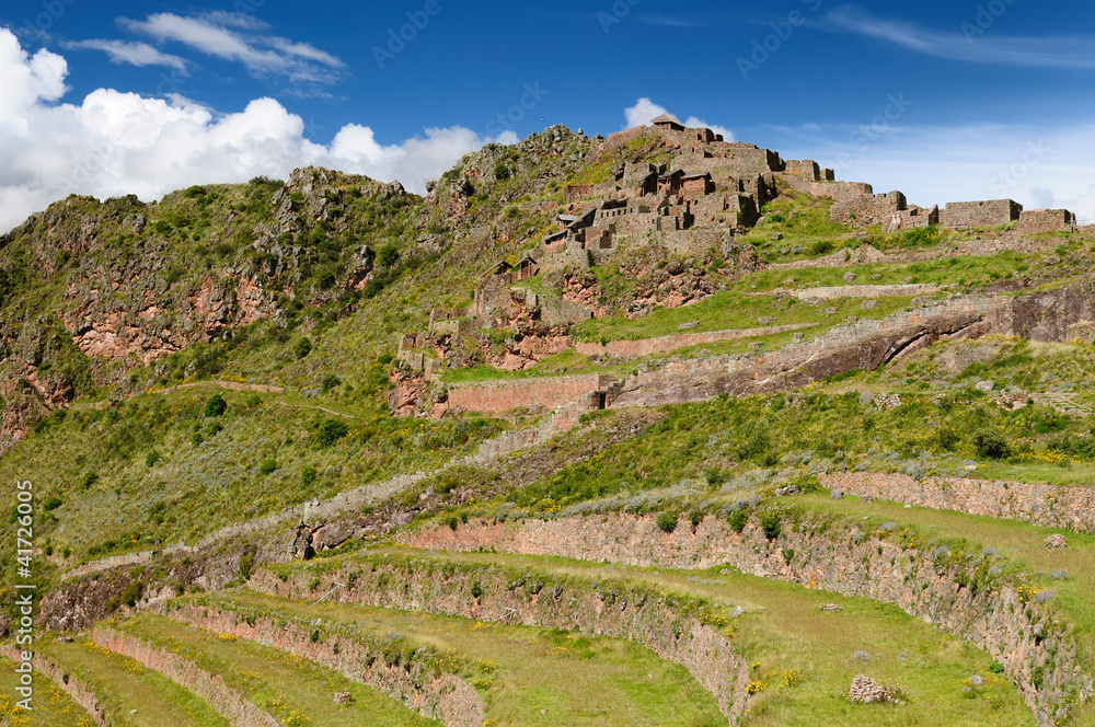 Peru, Sacred Valley, Pisaq Inca ruins Peru, Sacred Valley, Pisaq Inca ruins