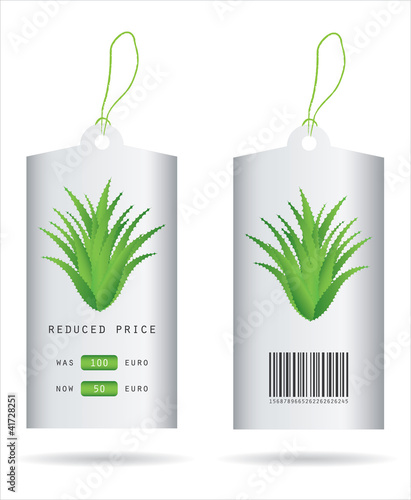 special price tag with aloe vera design