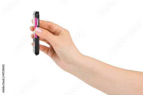 Hand with mobile phone