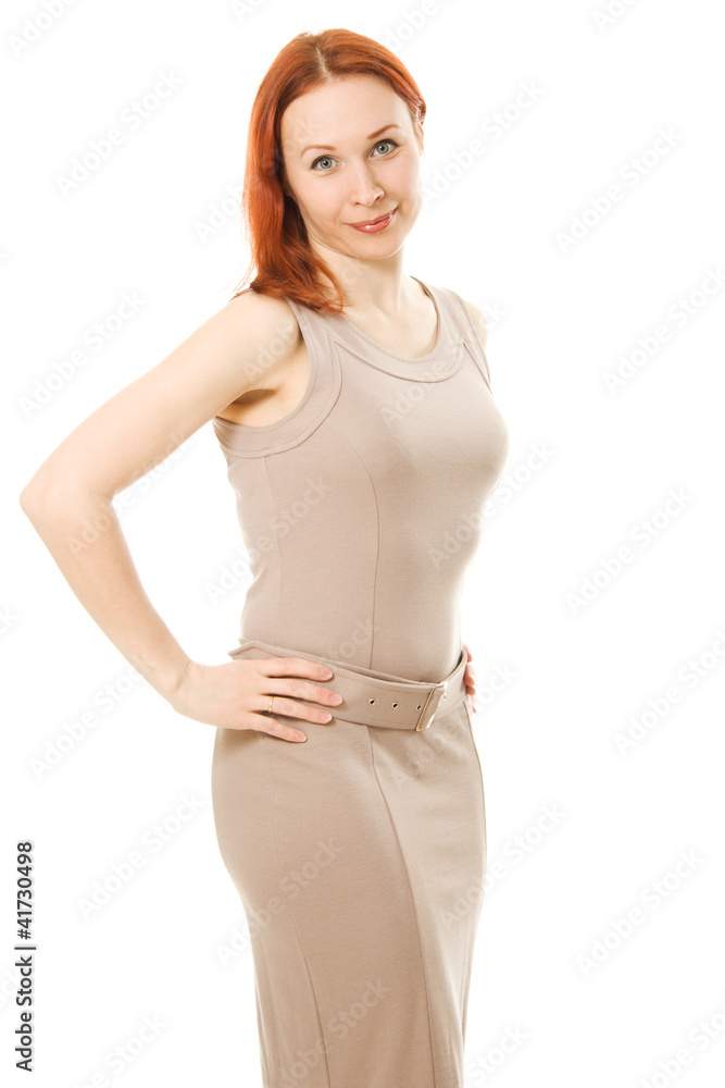 Beautiful girl in the brown dress Beautiful girl in the brown dress