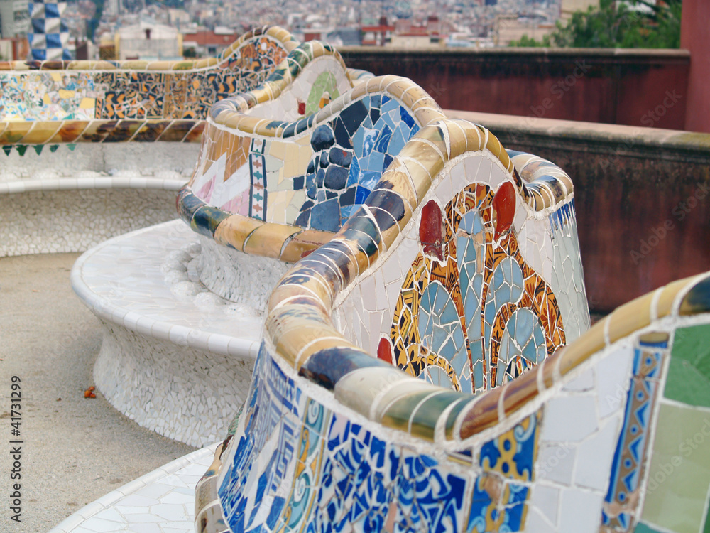 Fototapeta premium parK guell w barcelonie, hiszpania