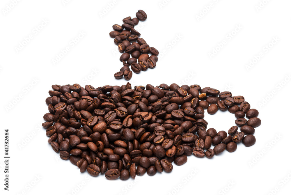 Cup of coffee beans. Cup of coffee beans.