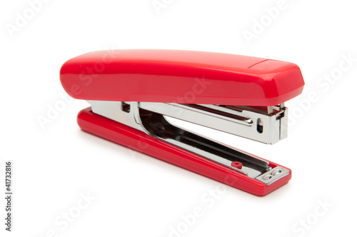 Принти на полотні Red stapler on a white background.