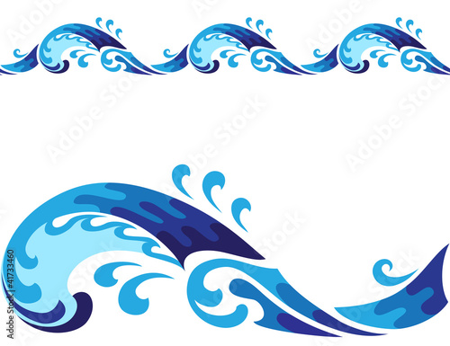 Seamless wave isolated on white