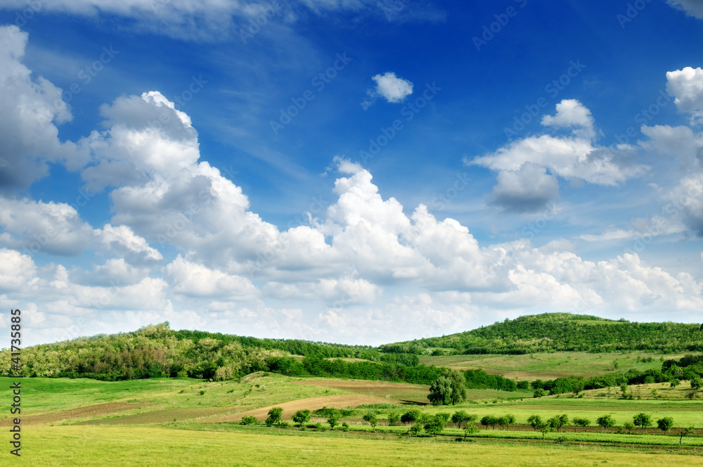 Mountainous terrain and the blue sky Mountainous terrain and the blue sky