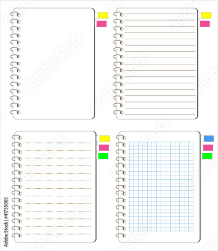 Round square notebook vecto, set