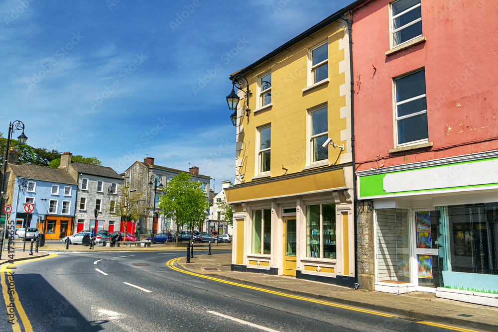 The square of Newcastle West town in Ireland