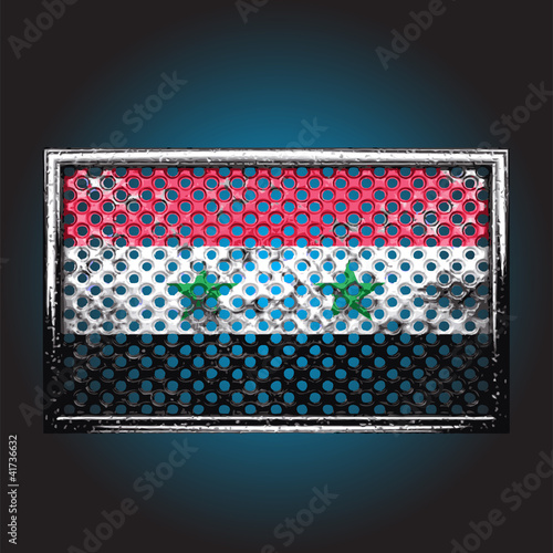 Vector flag on old metal