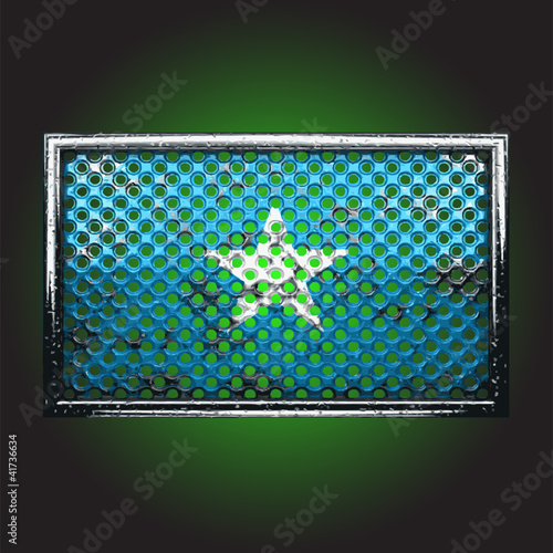 Vector flag on old metal