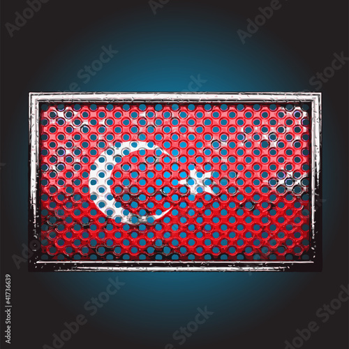 Vector flag on old metal