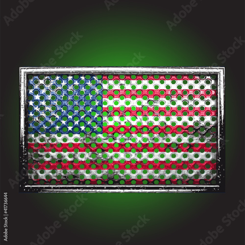 Vector flag on old metal
