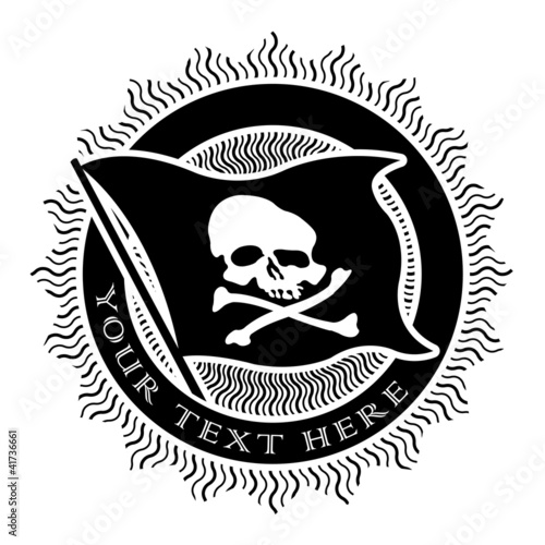 Pirate Seal in Black and White