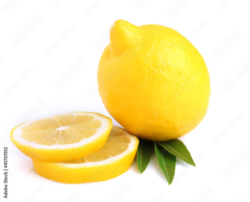 Sliced ??lemon on a white background Sliced ??lemon on a white background