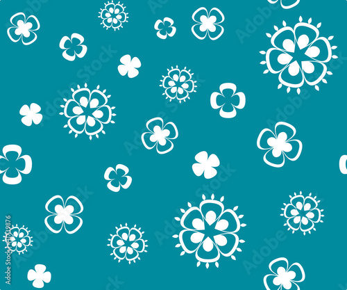 Vector pattern with white abstract flowers