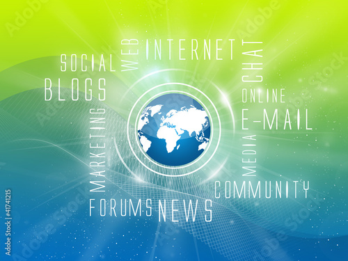 Background Internet Services, Social, Green-Blue photo