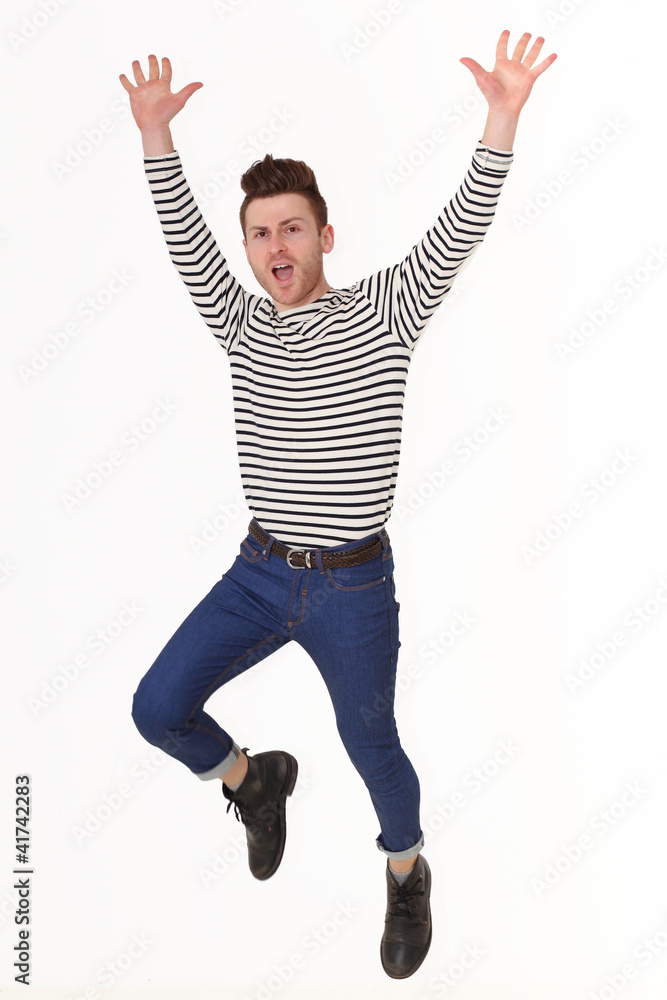 Jumping young man