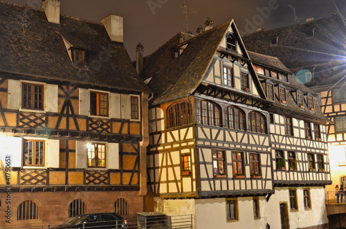 Petite France at night, Strasbourg, France photo