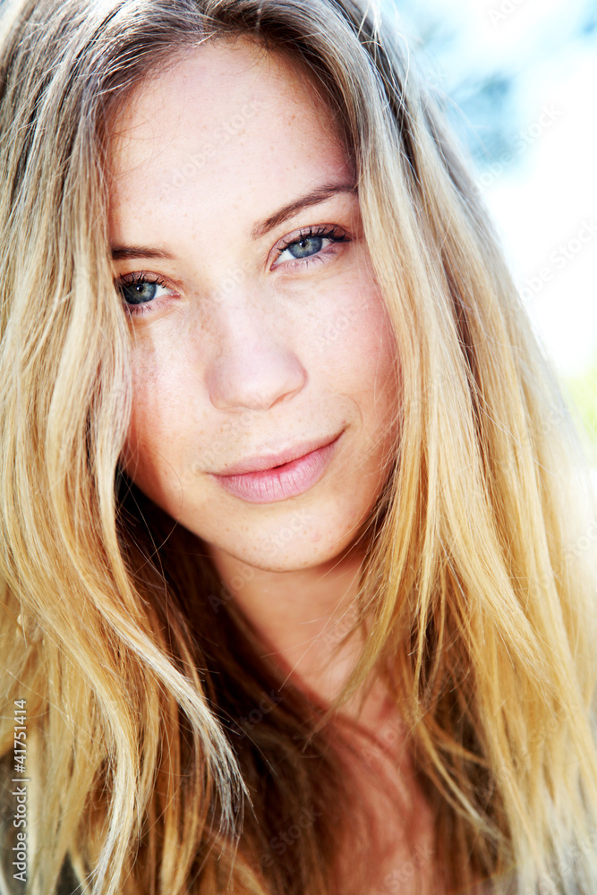 Portrait of beautiful blond smiling woman Portrait of beautiful blond smiling woman