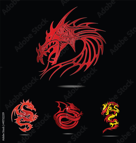 abstract and tradition religion red dragons