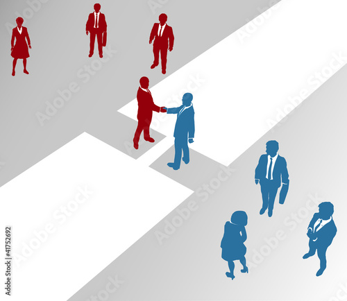 Business company teams join merger bridge 2