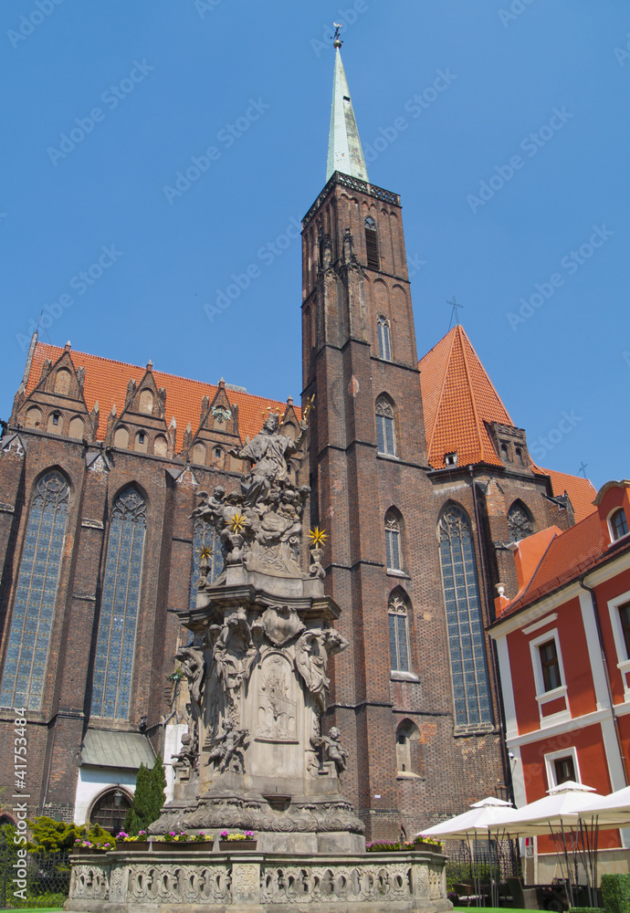 Catholic church on Tumski island of Wroclaw, Poland