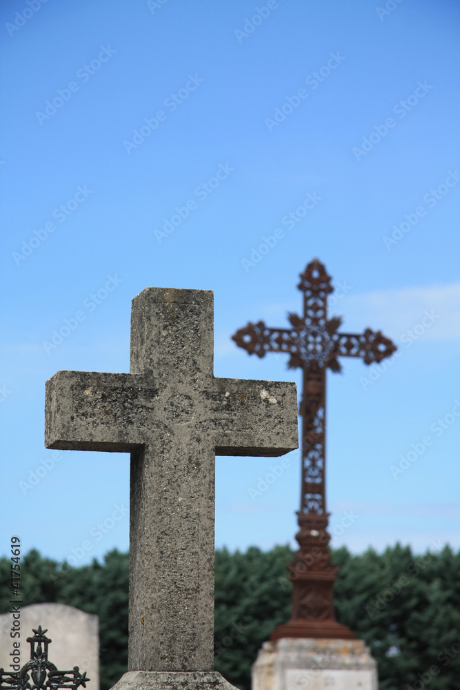 Cross ornament on a grave Cross ornament on a grave