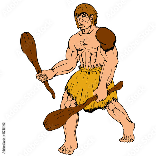 cartoon caveman holding club