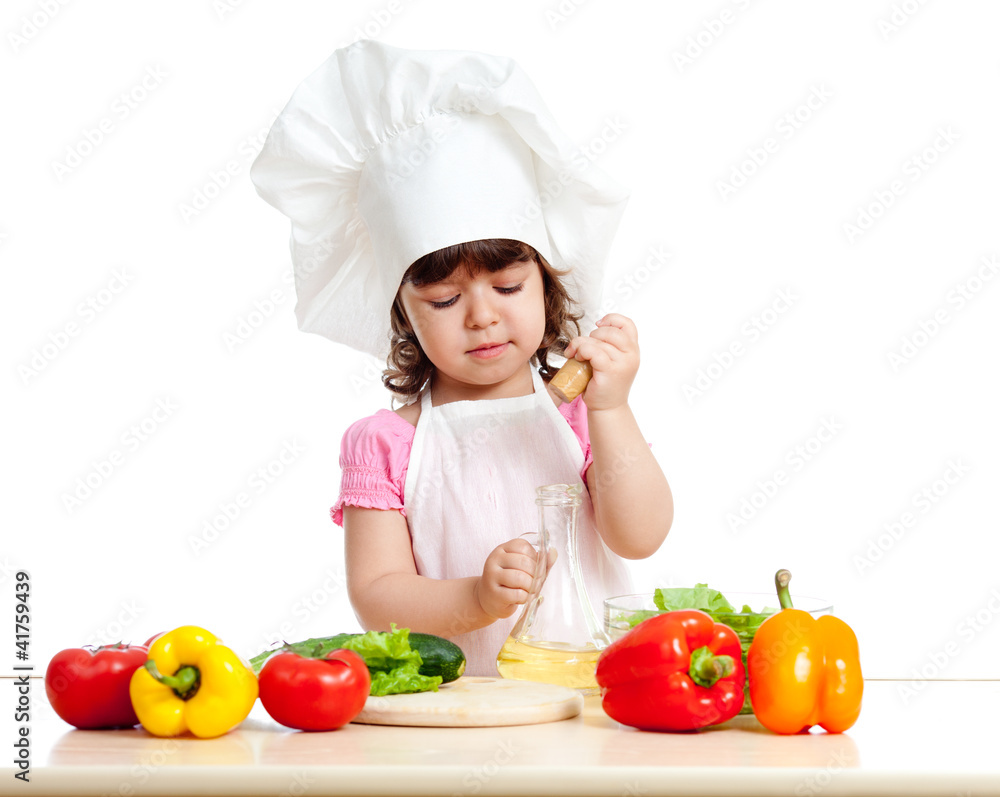 adorable kid girl preparing healthy food adorable kid girl preparing healthy food