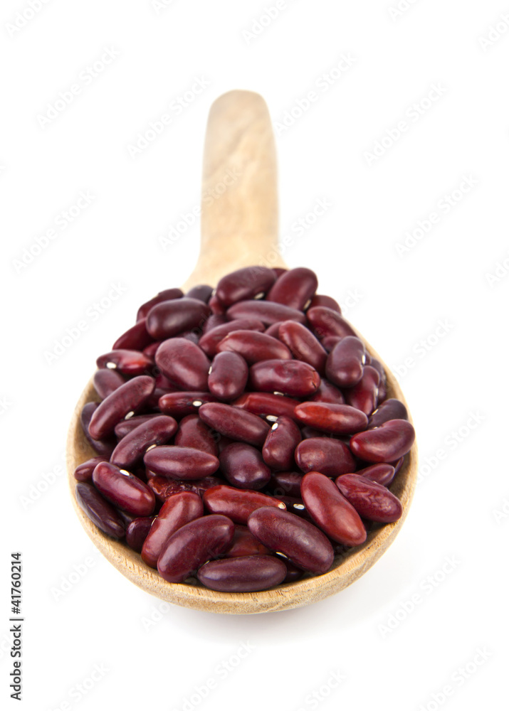 Fototapeta premium Red beans on wooden spoon.