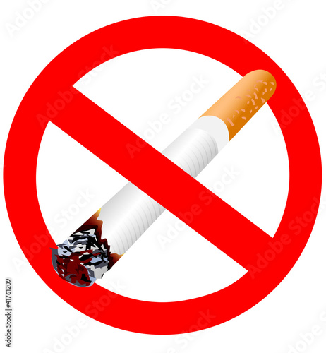 Cigarette　no smoking sign