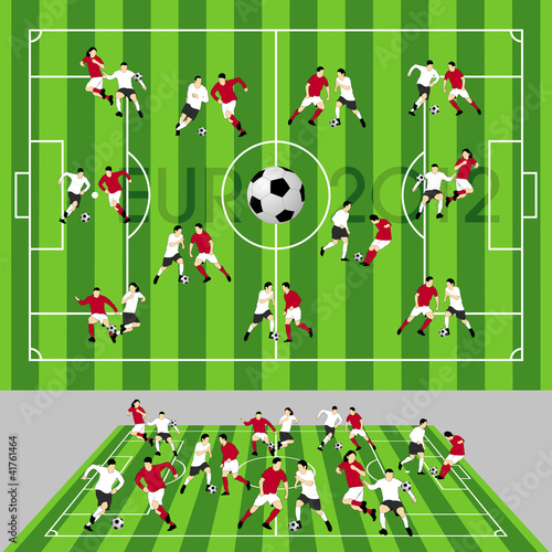 Football Field with Ball and Players