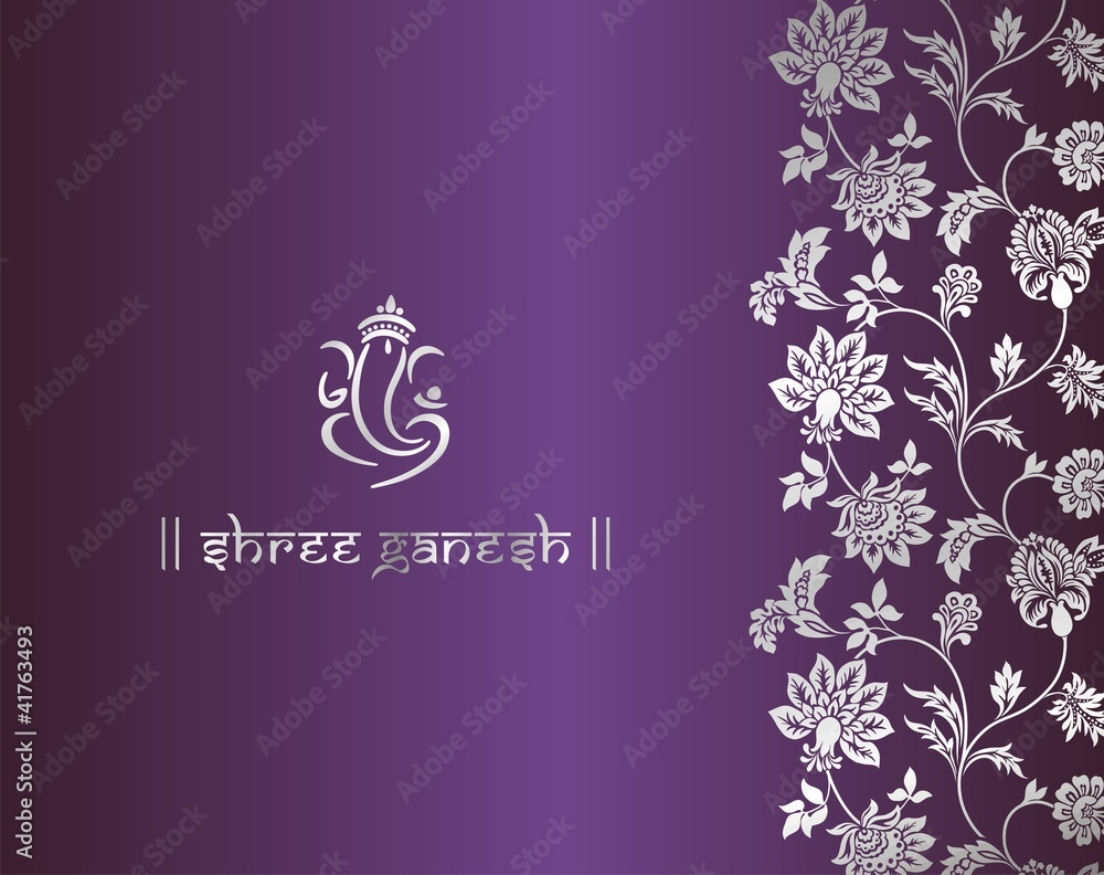 Ganesha, Hindu wedding card, royal Rajasthan, India Ganesha, Hindu wedding card, royal Rajasthan, India
