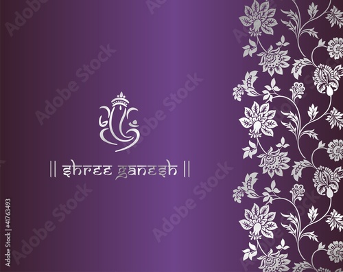 Ganesha, Hindu wedding card, royal Rajasthan, India